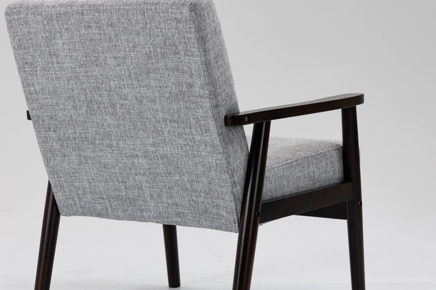 Wood Frame Accent Chair with Armrests - Gray/Dark Legs