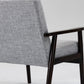 Solid Wood Polyester Armchair Set of 2 - Gray/Dark Legs