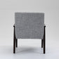 Solid Wood Polyester Armchair Set of 2 - Gray/Dark Legs