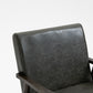 Solid Wood Vegan Leather Upholstered Armchairs -Green - Set of 2