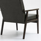 Solid Wood Vegan Leather Upholstered Armchairs -Green - Set of 2
