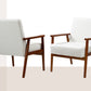 Wood Frame Accent Chair with Armrests, Teddy Bear White