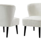 Curved Back Accent Chair -Teddy Bear White